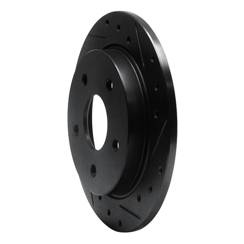 R1 88-89 Merkur SCORPIO Rear Right Drilled & Slotted Black Brake Rotor