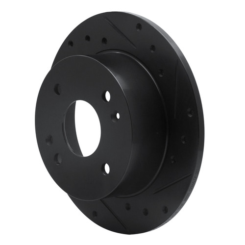 R1 92-94 Acura Vigor Rear Right Drilled & Slotted Black Brake Rotor