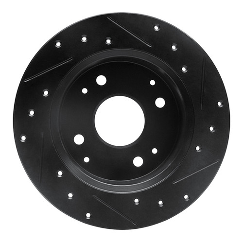 R1 92-94 Acura Vigor Rear Left Drilled & Slotted Black Brake Rotor
