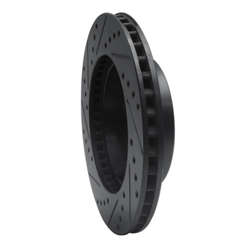 R1 75-79 Ford LTD Left Rear Drilled & Slotted Black Brake Rotor