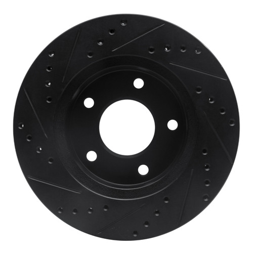 R1 75-79 Ford LTD Left Rear Drilled & Slotted Black Brake Rotor