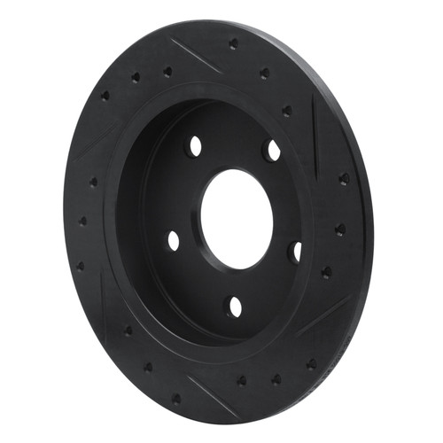 R1 88-89 Merkur SCORPIO Rear Left Drilled & Slotted Black Brake Rotor