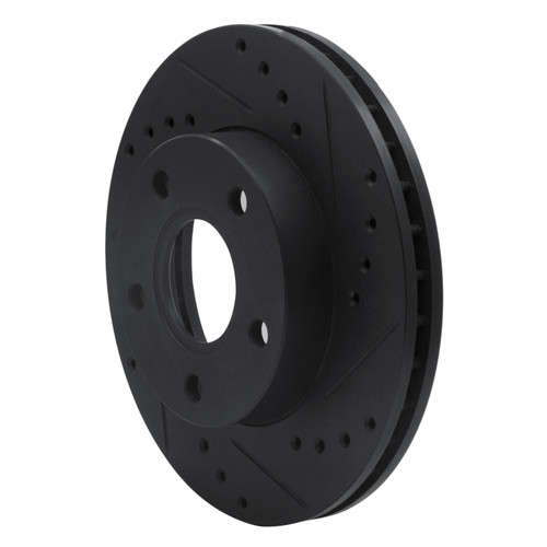 R1 88-89 Merkur SCORPIO Front Left Drilled & Slotted Black Brake Rotor