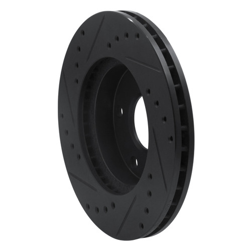 R1 88-89 Merkur SCORPIO Front Left Drilled & Slotted Black Brake Rotor