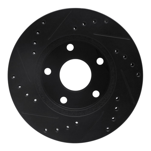 R1 88-89 Merkur SCORPIO Front Left Drilled & Slotted Black Brake Rotor