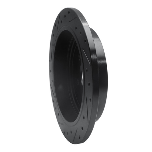 R1 03-11 Lincoln Town Car Rear Right Drilled & Slotted Black Brake Rotor