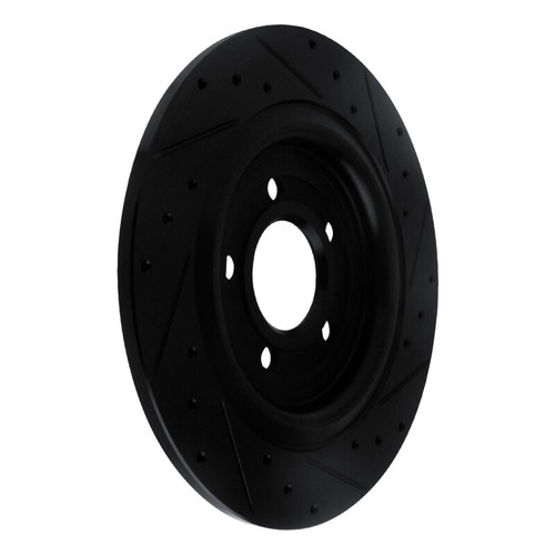 R1 20-25 Ford Explorer Rear Right Drilled & Slotted Black Brake Rotor