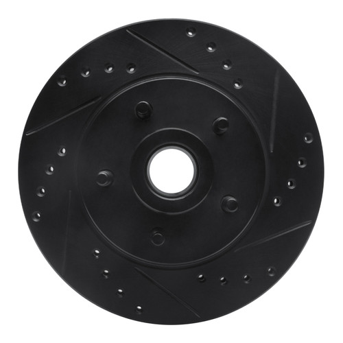R1 84-87 Lincoln CONTINENTAL Front Right Drilled & Slotted Black Brake Rotor