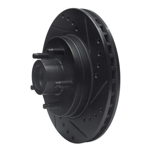 R1 84-87 Lincoln CONTINENTAL Front Right Drilled & Slotted Black Brake Rotor