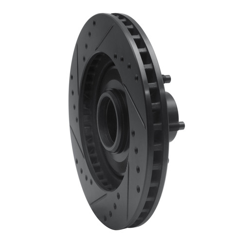 R1 84-87 Lincoln CONTINENTAL Front Right Drilled & Slotted Black Brake Rotor