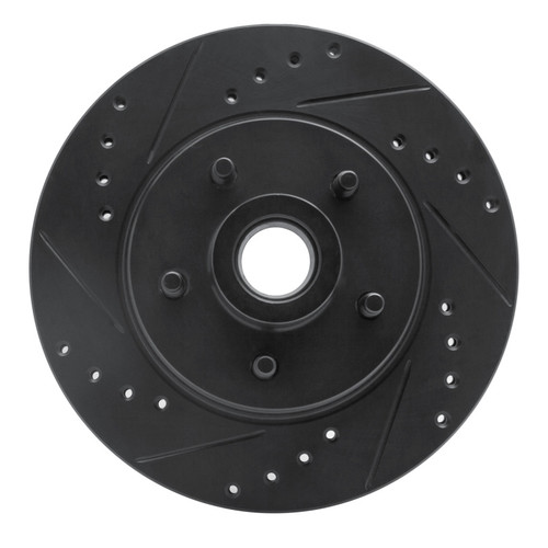 R1 84-87 Lincoln CONTINENTAL Front Left Drilled & Slotted Black Brake Rotor