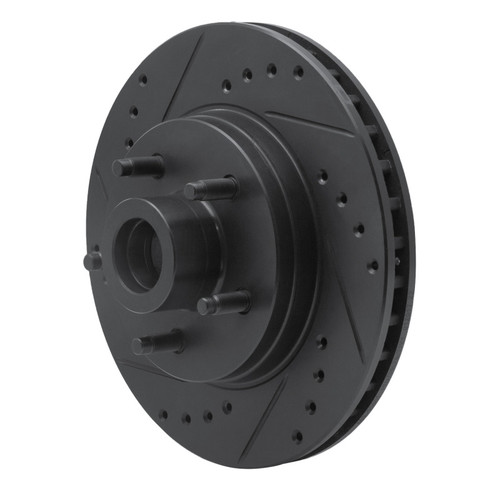 R1 84-87 Lincoln CONTINENTAL Front Left Drilled & Slotted Black Brake Rotor