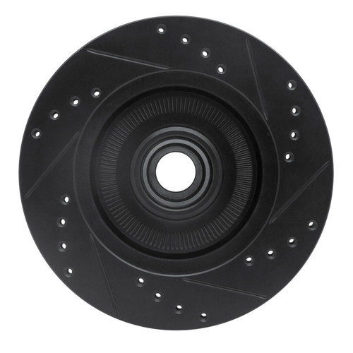 R1 84-87 Lincoln CONTINENTAL Front Left Drilled & Slotted Black Brake Rotor