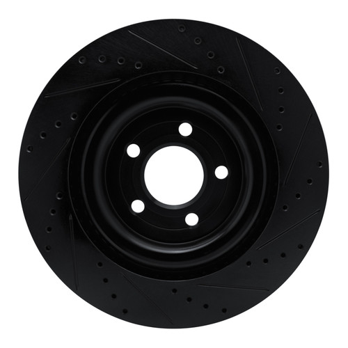 R1 20-25 Ford Explorer Rear Left Drilled & Slotted Black Brake Rotor