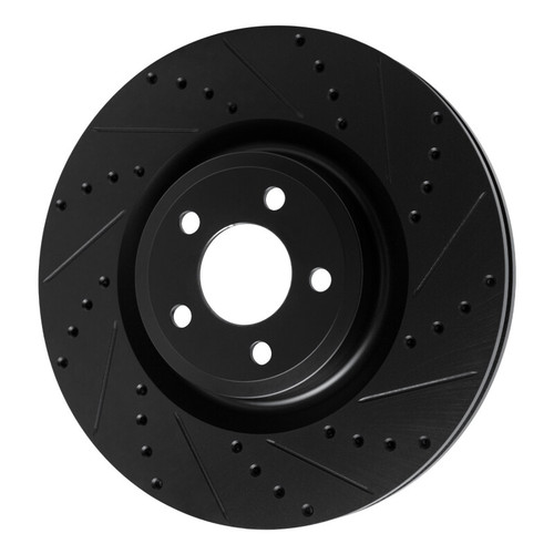 R1 20-25 Ford Explorer Front Right Drilled & Slotted Black Brake Rotor ECB-54277R