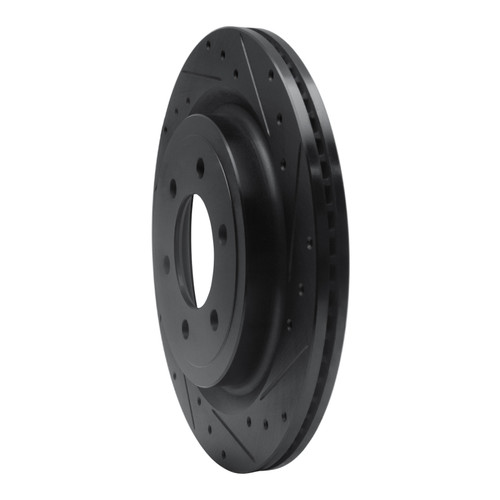 R1 21-25 Ford F-150 RWD Rear Right Drilled & Slotted Black Brake Rotor