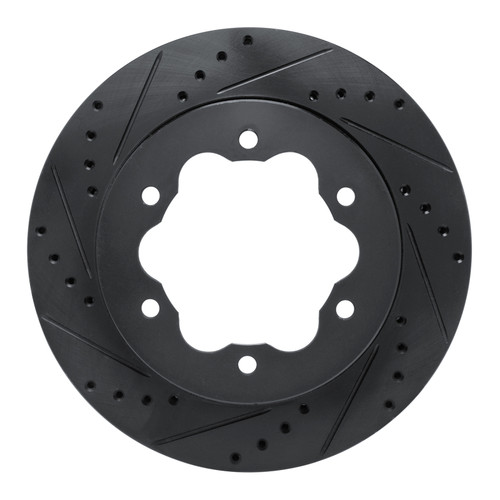 R1 20-25 Ford Transit-350 HD/DRW Rear Left Drilled & Slotted Black Brake Rotor