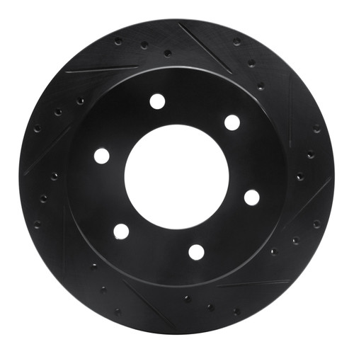 R1 19-25 Ford BRONCO Rear Right Drilled & Slotted Black Brake Rotor