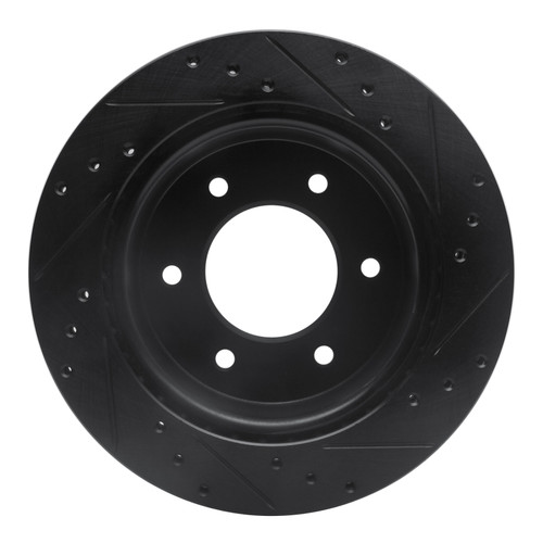 R1 19-25 Ford BRONCO Rear Left Drilled & Slotted Black Brake Rotor
