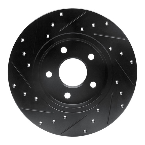 R1 01-08 Ford Mondeo (Mexico) Rear Right Drilled & Slotted Black Brake Rotor