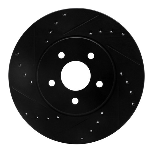 R1 01-08 Ford Mondeo (Mexico) Front Left Drilled & Slotted Black Brake Rotor