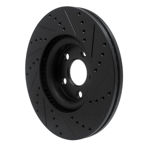 R1 17-20 Lincoln MKZ Front Left Drilled & Slotted Black Brake Rotor