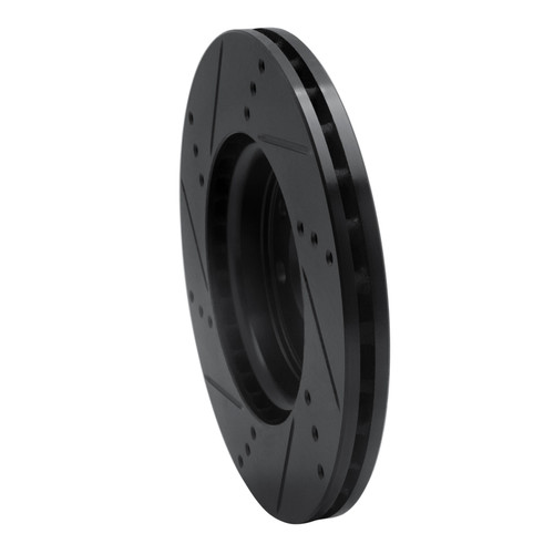 R1 09-19 Dodge Vislon (Mexico) Front Right Drilled & Slotted Black Brake Rotor