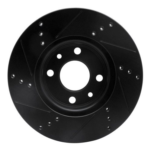 R1 09-19 Dodge Vislon (Mexico) Front Right Drilled & Slotted Black Brake Rotor