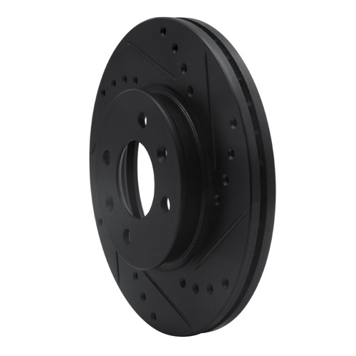 R1 12-25 Dodge Attitude (Mexico) Front Right Drilled & Slotted Black Brake Rotor