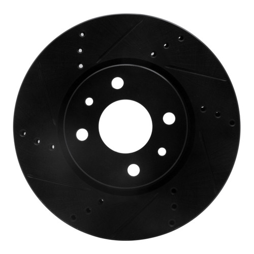 R1 09-19 Dodge Vislon (Mexico) Front Left Drilled & Slotted Black Brake Rotor