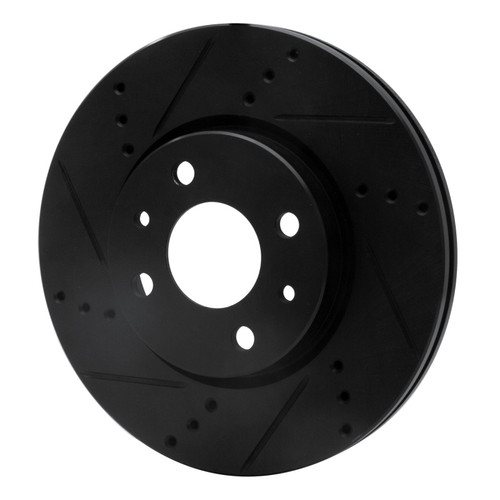 R1 09-19 Dodge Vislon (Mexico) Front Left Drilled & Slotted Black Brake Rotor