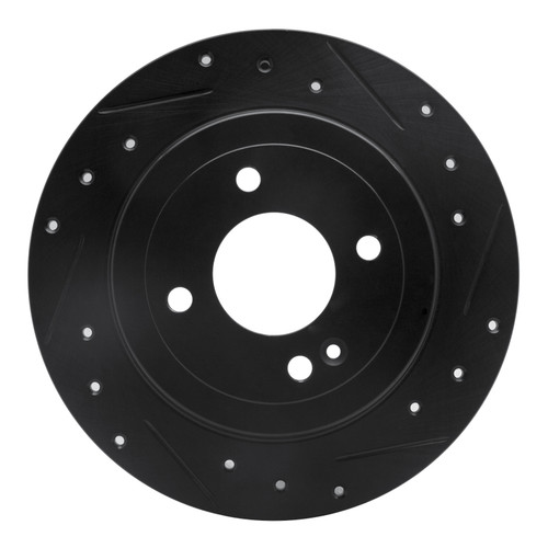 R1 12-25 Dodge Attitude (Mexico) Rear Right Drilled & Slotted Black Brake Rotor