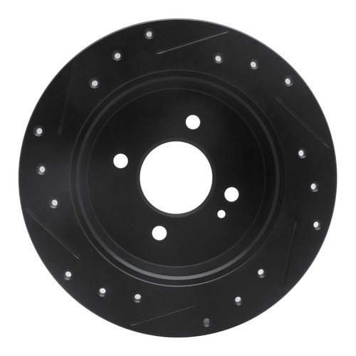 R1 12-25 Dodge Attitude (Mexico) Rear Right Drilled & Slotted Black Brake Rotor