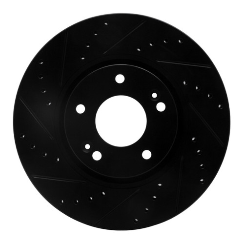 R1 05-24 Hyundai CRETA (Mexico) Front Left Drilled & Slotted Black Brake Rotor