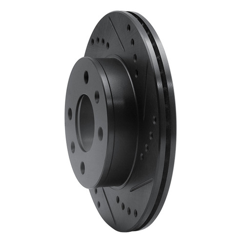 R1 03-06 Dodge Verna (Mexico) Front Right Drilled & Slotted Black Brake Rotor