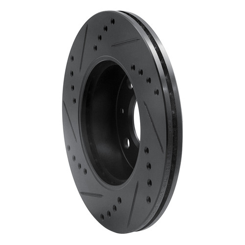 R1 03-06 Dodge Verna (Mexico) Front Right Drilled & Slotted Black Brake Rotor