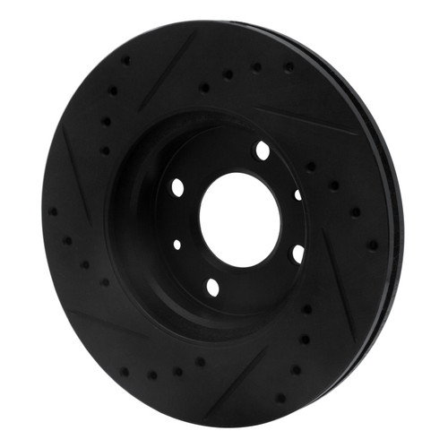R1 06-12 Dodge Attitude (Mexico) Front Right Drilled & Slotted Black Brake Rotor