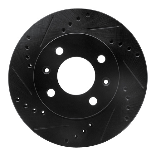R1 03-06 Dodge Verna (Mexico) Front Left Drilled & Slotted Black Brake Rotor