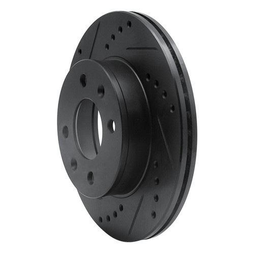 R1 03-06 Dodge Verna (Mexico) Front Left Drilled & Slotted Black Brake Rotor