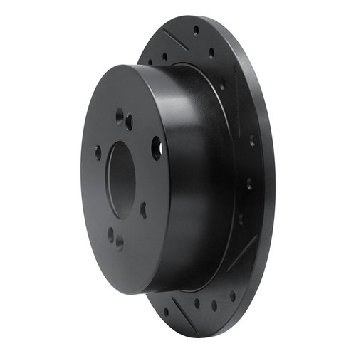 R1 06-12 Dodge Attitude (Mexico) Rear Right Drilled & Slotted Black Brake Rotor