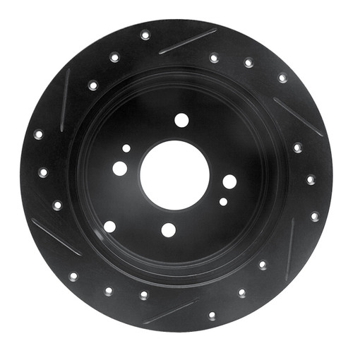 R1 06-12 Dodge Attitude (Mexico) Rear Right Drilled & Slotted Black Brake Rotor