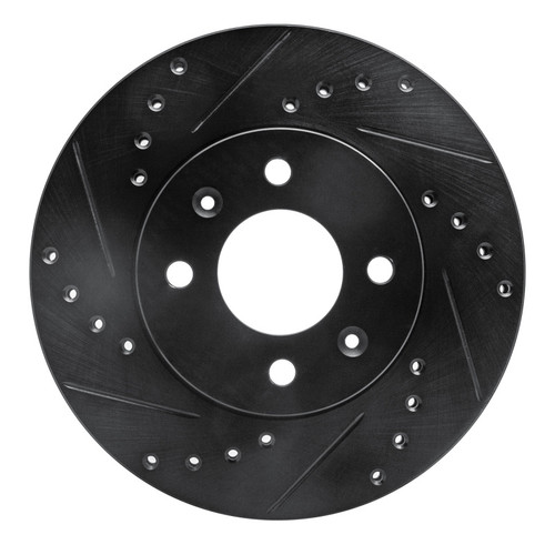 R1 06-12 Dodge Attitude (Mexico) Front Left Drilled & Slotted Black Brake Rotor