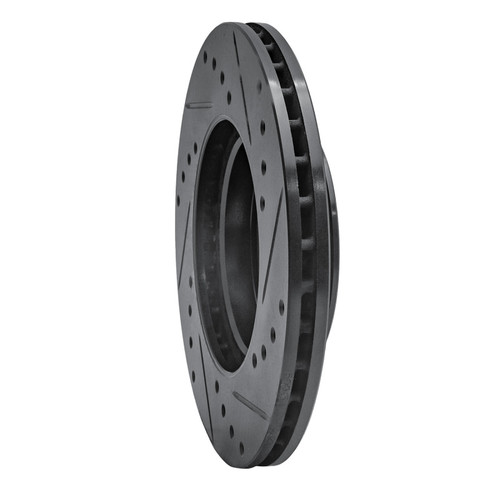 R1 06-12 Dodge Attitude (Mexico) Front Left Drilled & Slotted Black Brake Rotor