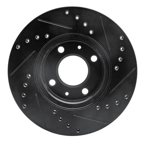 R1 06-12 Dodge Attitude (Mexico) Front Left Drilled & Slotted Black Brake Rotor