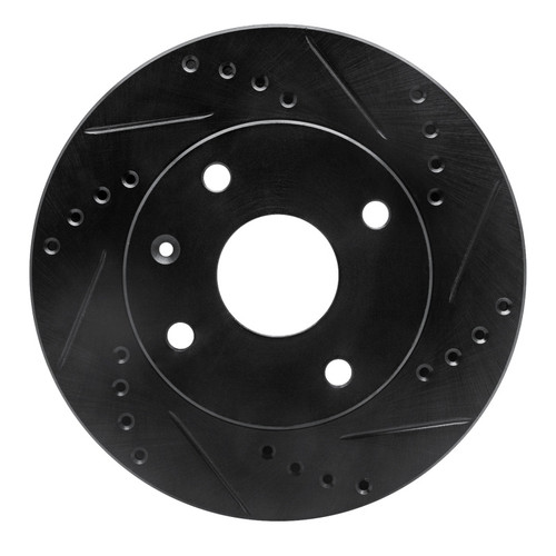 R1 04-10 Chevrolet Optra (Mexico) Front Right Drilled & Slotted Black Brake Rotor
