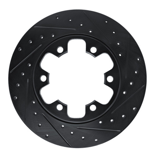 R1 15-25 Ford Transit-150 Rear Right Drilled & Slotted Black Brake Rotor