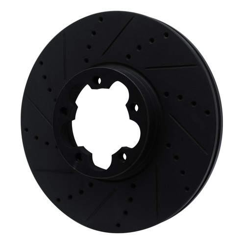 R1 15-25 Ford Transit-350 HD/DRW Front Left Drilled & Slotted Black Brake Rotor