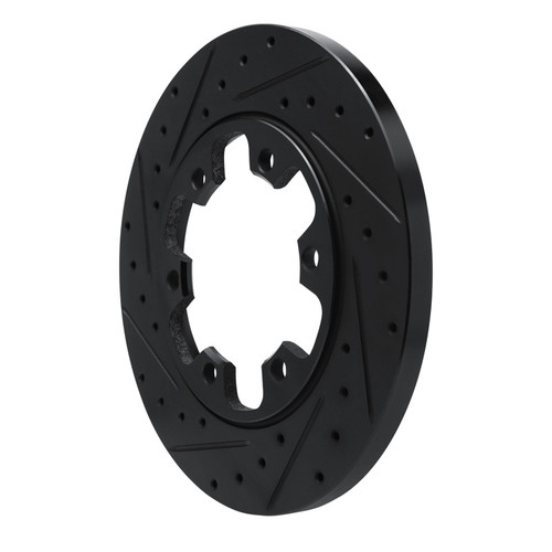 R1 15-25 Ford Transit-350/SRW Rear Left Drilled & Slotted Black Brake Rotor