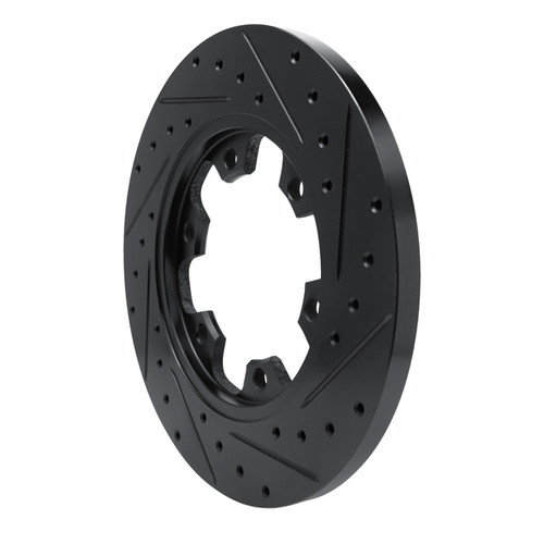 R1 15-25 Ford Transit-350/SRW Rear Left Drilled & Slotted Black Brake Rotor