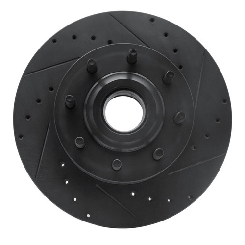 R1 11-25 Ford F-350 Super Duty 2WD Front Right Drilled & Slotted Black Brake Rotor ECB-54224R